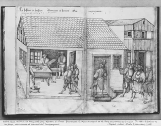 Mina de plata de La Croix-aux-Mines, Lorena, fol.1v y fol.2, el juez de las minas, edicto y juramento de los compañeros, c.1530